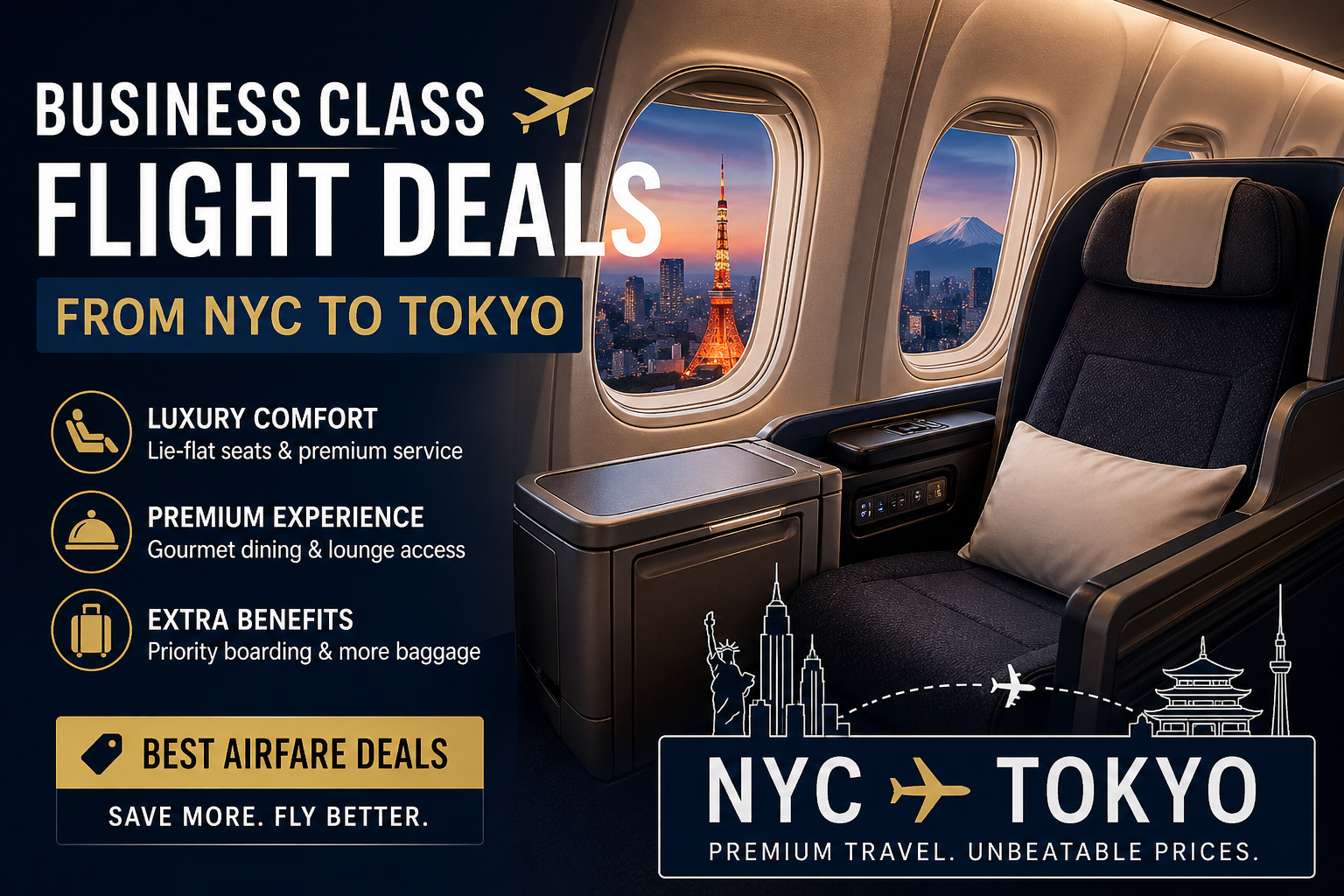 Business Class Flight Deals from NYC to Tokyo | Best Airfare Deals