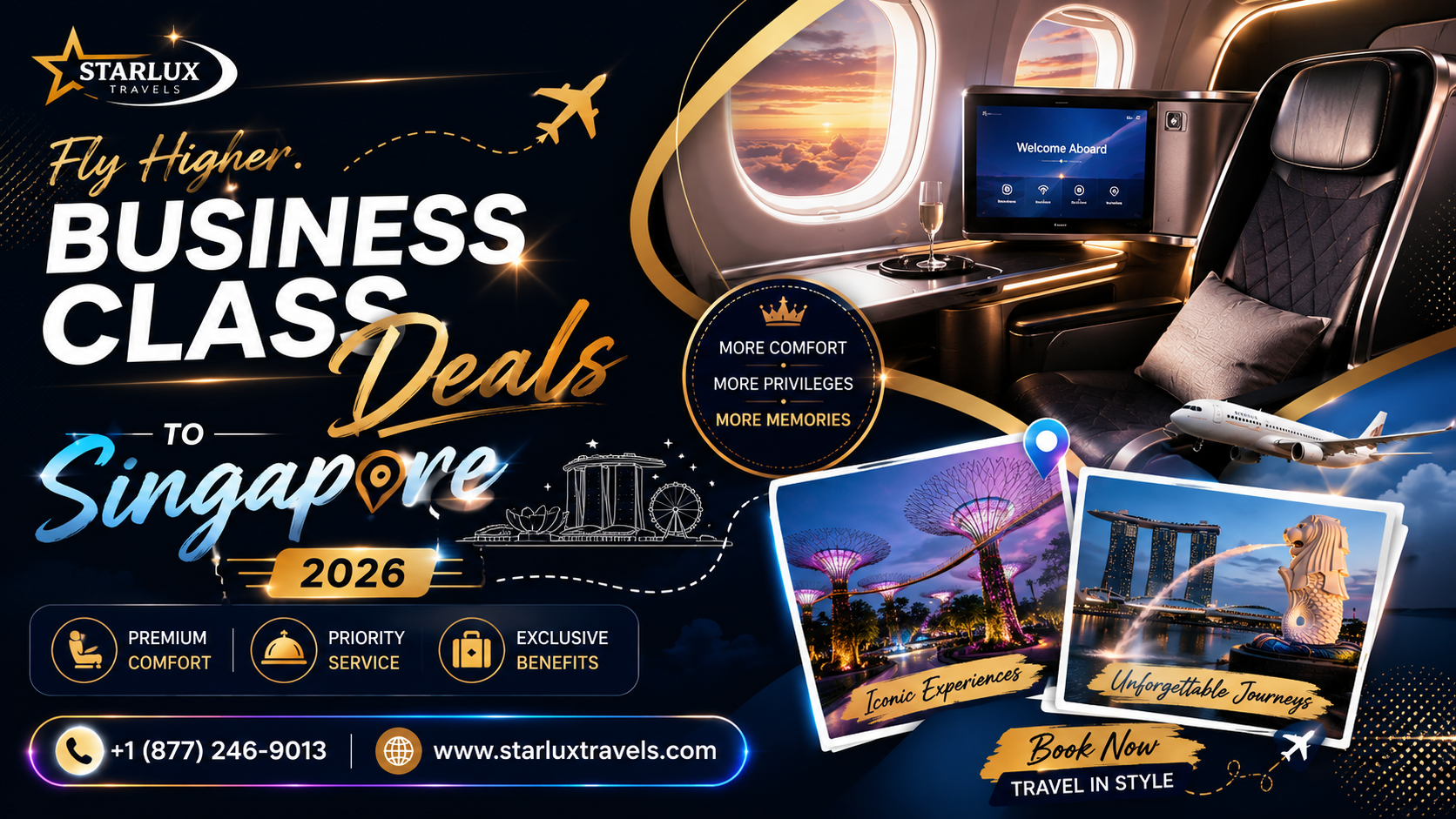 Business Class Deals to Singapore 2026 | Luxury Flight Offers | Starlux Travels