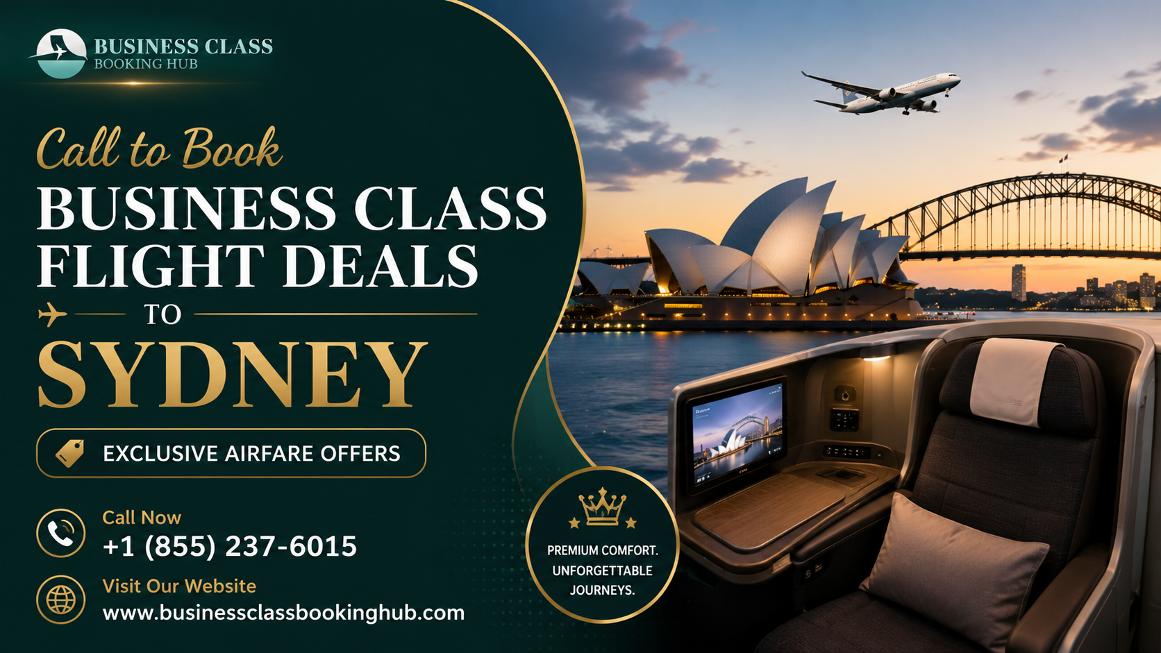 Call to Book Business Class Flight Deals to Sydney | Exclusive Airfare Offers