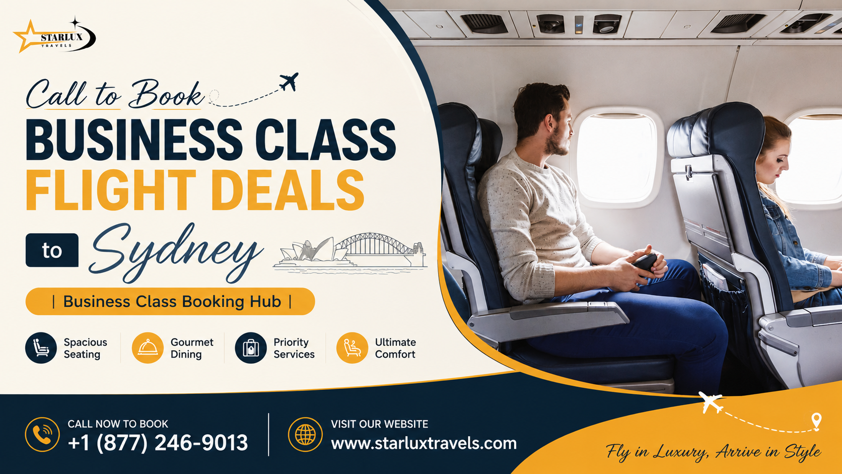 Call to Book Business Class Flight Deals to Sydney | Business Class Booking Hub