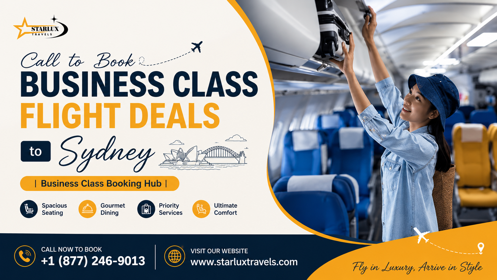 call to book business class flight deals to Sydney